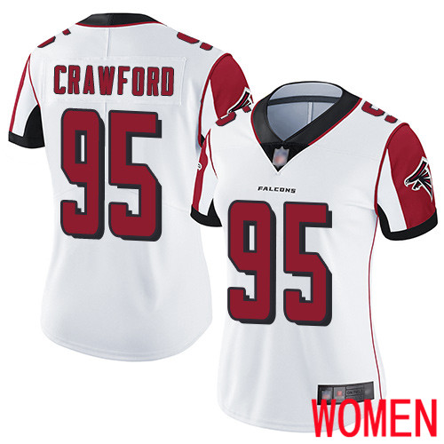 Atlanta Falcons Limited White Women Jack Crawford Road Jersey NFL Football #95 Vapor Untouchable